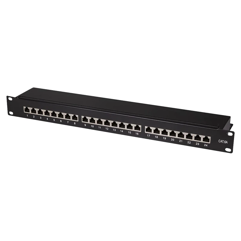 "Logilink S Panneau de brassage 19"" Cat.6A, 24 ports, noir, 1U", black