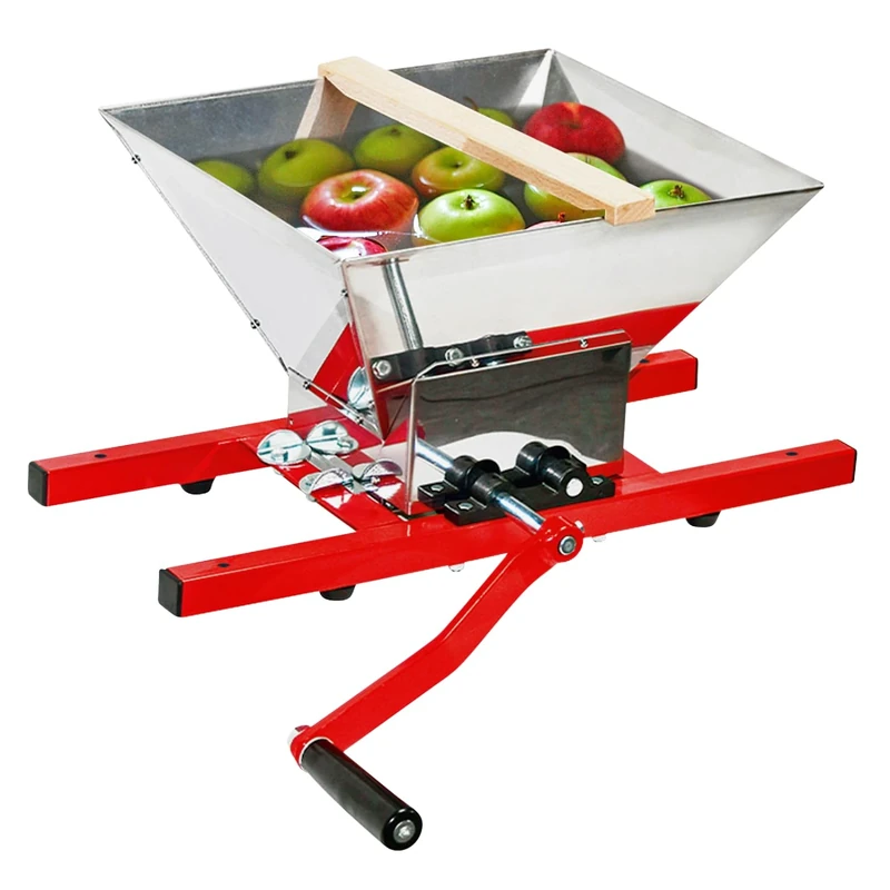 HOME IT® Manual Fruit Crusher 7L – For Apples and Pears – Nylon Drum – FSC Wooden Hopper – TÜV & LFGB Certified – Ideal for Juice & Cider Making at Home