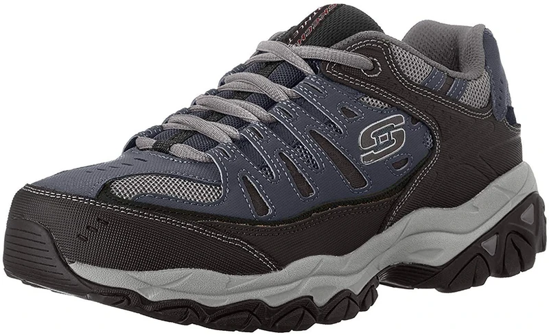 Skechers Men's Afterburn Memory-Foam Lace-up Sneaker, Navy, 7 UK