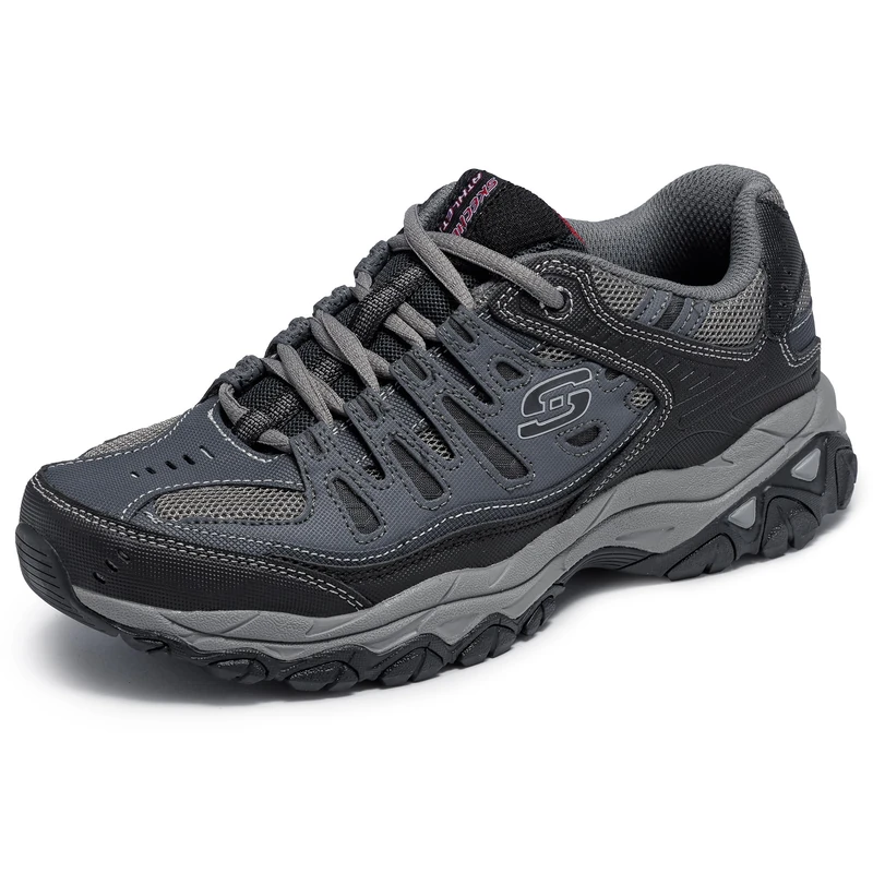 Skechers Men's Afterburn Memory-Foam Lace-up Sneaker, Navy, 6.5 UK