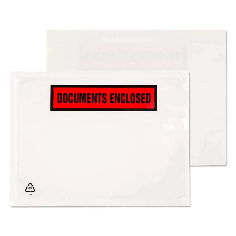 Blake Purely Packaging C6 126 x 168 mm Printed Documents Enclosed Wallet Envelopes Peel & Seal (PDE22) Clear - Pack of 1000