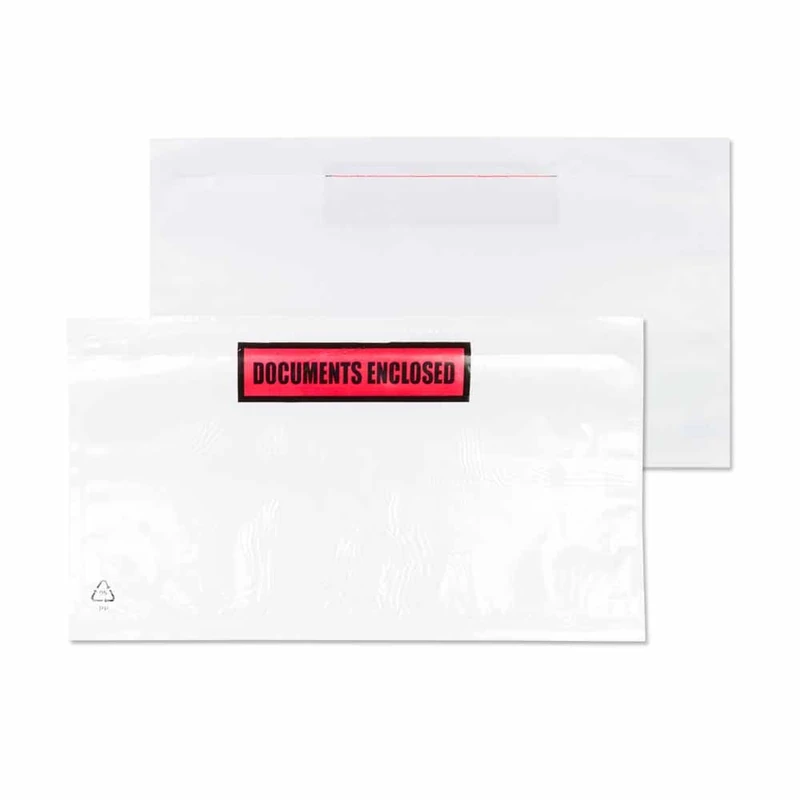 Blake Purely Packaging - Document Enclosed Wallet DL (235 x 132mm) - Pack of 1000 - DL Plastic Wallets - Confidential Documents - Peel & Seal Plastic for Address/Invoice/Shipping Labels (PDE32)