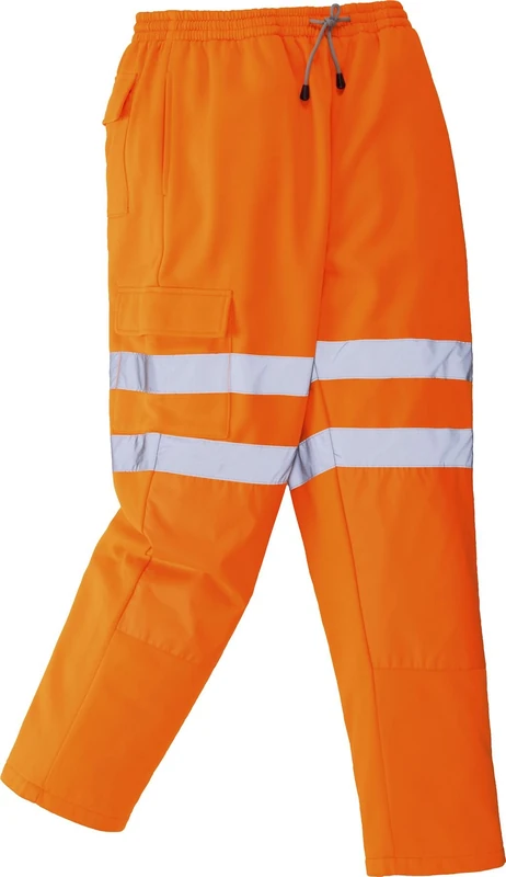 Portwest RT48 Men's Hi Vis Three Band Work Joggers - Reflective High Viz Outdoor Safety Workwear Jogging Bottoms, Orange, XL