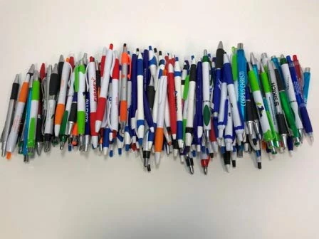 175 Lot Misprint Ink Pens, Ball Point, Plastic, Retractable