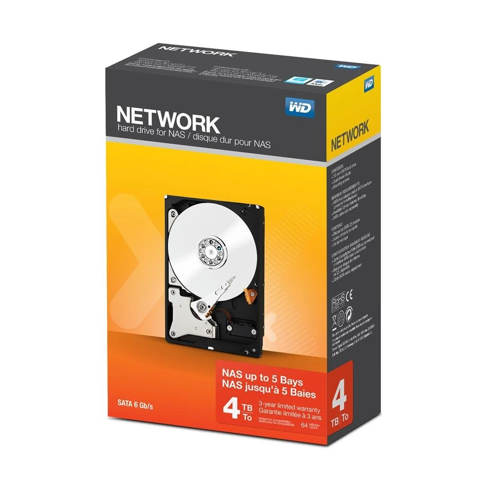 WD Red 4TB NAS 3.5" Internal Hard Drive - 5400 RPM Class, SATA 6 Gb/s, SMR, 256MB Cache