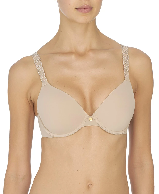 Natori Women's Pure Luxe Custom Coverage Contour Bra, Opaque, Cafe, 38D - Image 1
