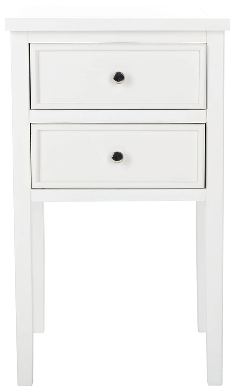 Safavieh Coastal Accent Table with Wooden Storage Drawer, in White, 43 x 36 x 75