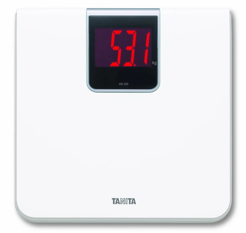 TANITA HD-395 Digital Bathroom Scales – Precision Scales for Body Weight, Large LED Display, Modern Weighing Scales Body Weight, White