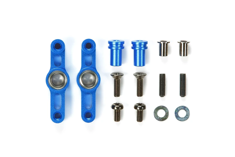 TAMIYA 300054574 - TT-02 Aluminium Steering Lever Set, Anodised Blue