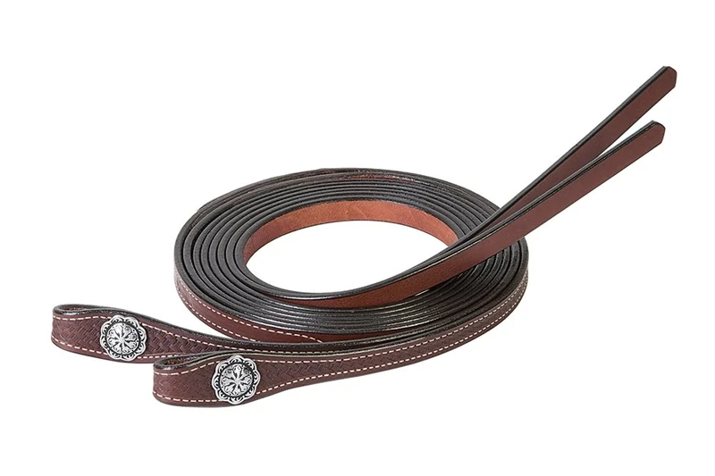 Weaver Leather Basin Cowboy Split Reins Brown, 5/8 x 8' - Image 1