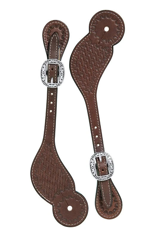 Weaver Leather Basin Cowboy Regular Spur Straps Brown, One Size