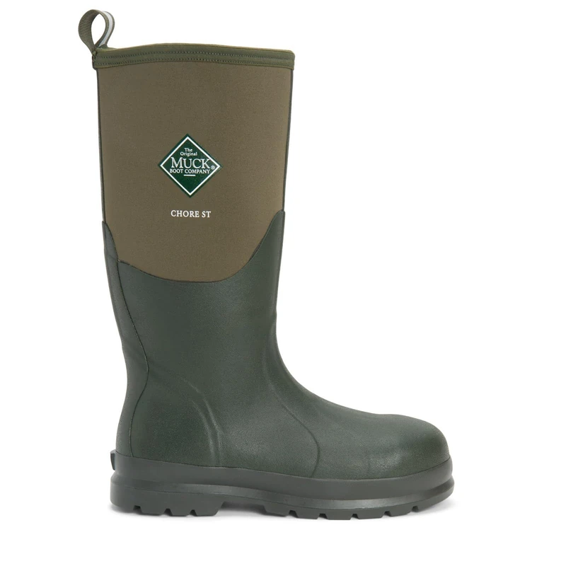 Muck Boots Unisex Chore Classic Hi Steel Cap Safety Waterproof Wellington, Moss, 7