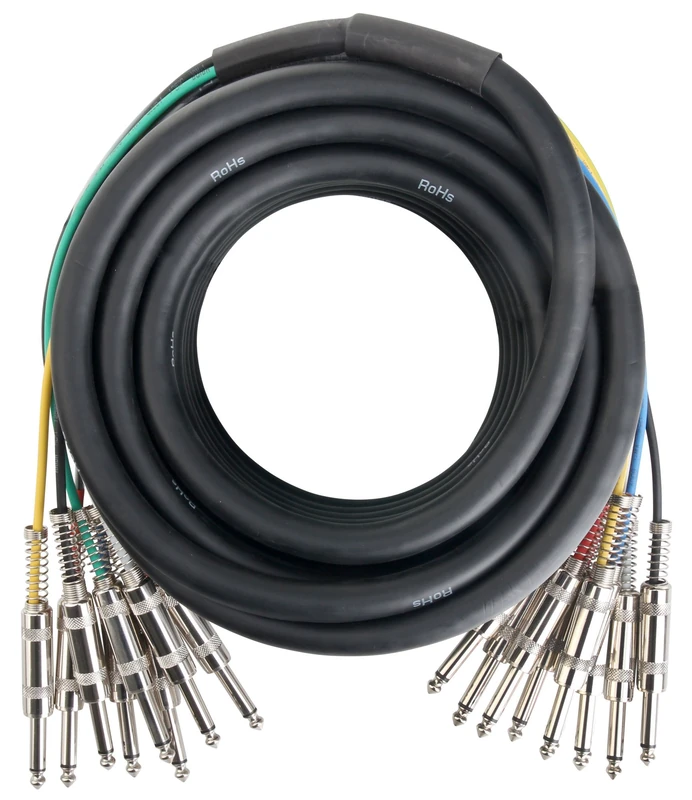 Pronomic Stage MJJ8-10 Multicore Cable 8 x 6.3 mm Jack Mono to 6.3 mm Jack Mono 8 x 10 m