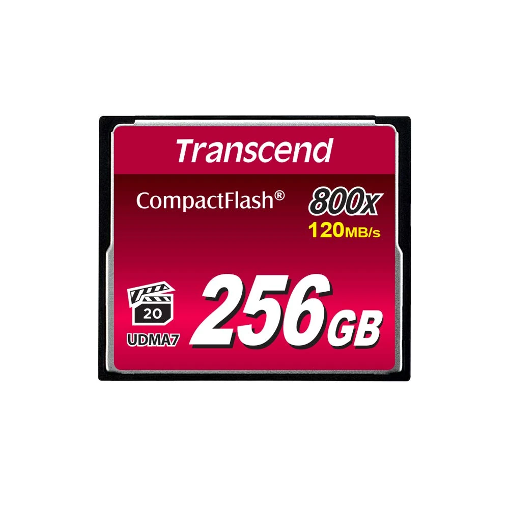 Transcend 256GB CompactFlash 800 Memory Card, Up to 120/60 MB/s, Supports High-Speed Ultra DMA Transfer Mode 7, appropriate for Ultra-High Resolution Full HD and 3D Video Recording TS256GCF800