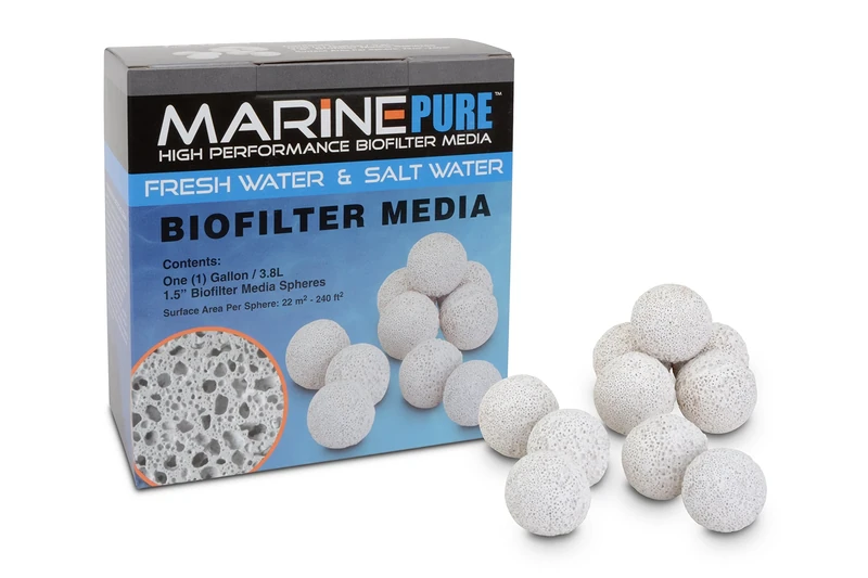 CerMedia MarinePure 1.5-Inch Sphere Bio-Filter Media for Marine and Freshwater Aquariums, 1-Gallon,White