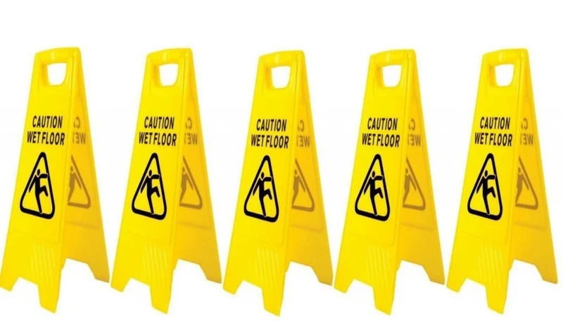 High-Visibility Yellow Wet Floor Sign - A Frame Caution Wet Warning Sign (Pack of 5)