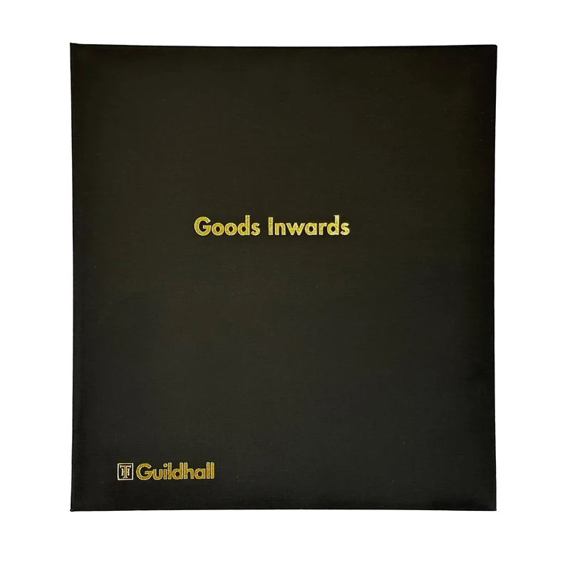Exacompta - Ref T1027Z - Guildhall - Good Inwards Book, Durable Case bound Black Covers, 298 x 273mm, 160 Pages, Tamper-Free Binding, Folds Flat For Desktop Use - Black