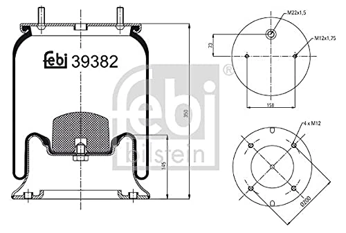 febi bilstein 39382 Air Spring with steel piston, pack of one
