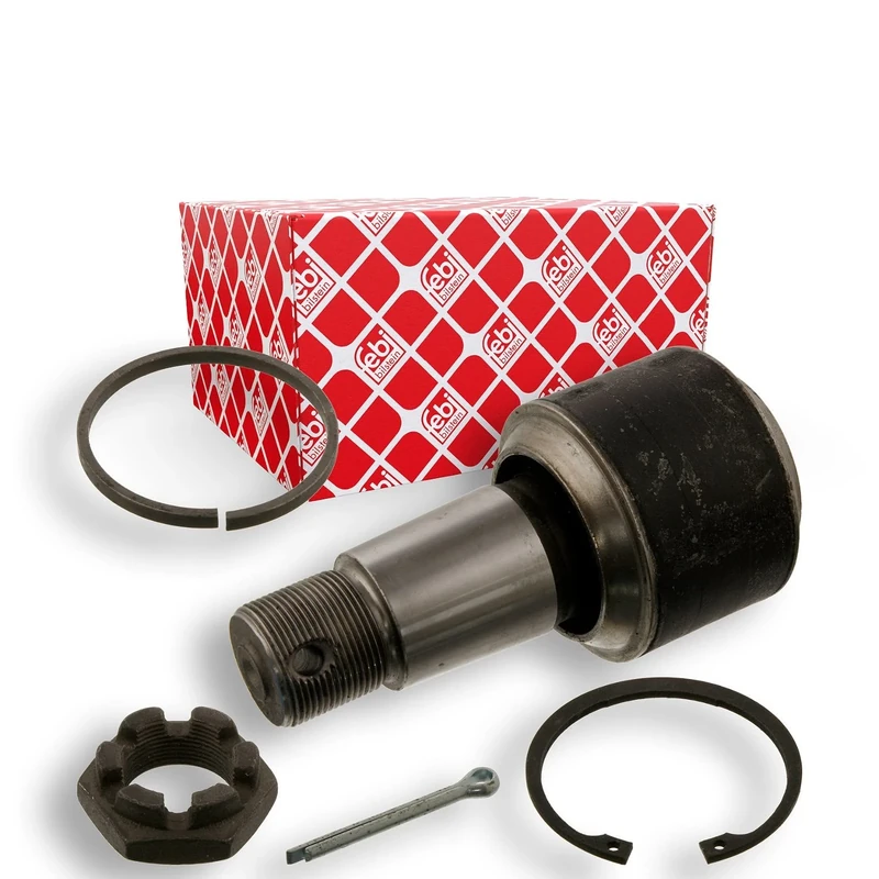 febi bilstein 39413 Axle Strut Mounting with castle nut, cotter pin, circlip and spacer ring, pack of one