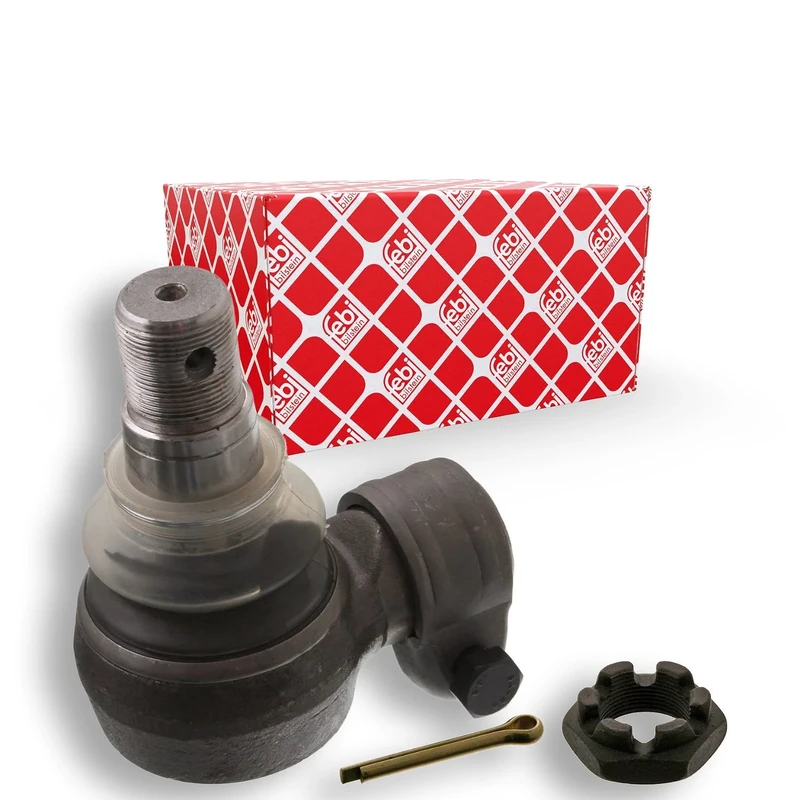 febi bilstein 39455 Ball Joint for steering hydraulic cylinder with castle nut and cotter pin, pack of one