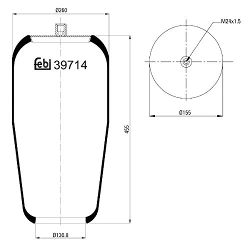 febi bilstein 39714 Air Spring without piston, pack of one