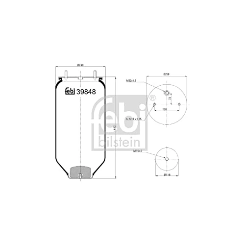 febi bilstein 39848 Air Spring without piston, pack of one