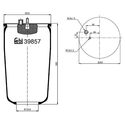 febi bilstein 39857 Air Spring without piston, pack of one
