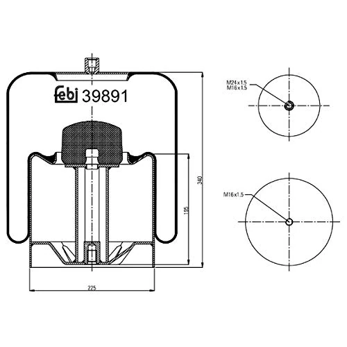 febi bilstein 39891 Air Spring with steel piston, pack of one
