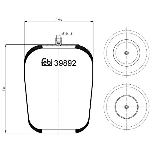febi bilstein 39892 Air Spring without piston, pack of one