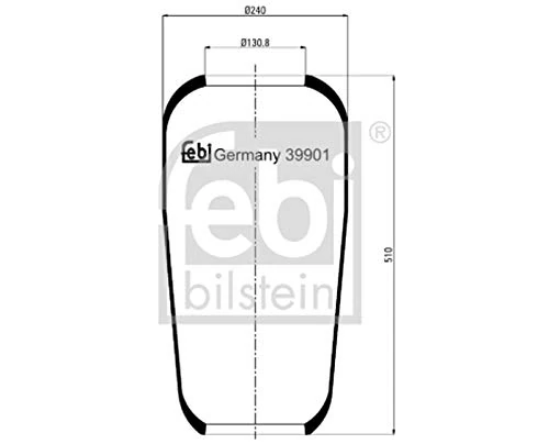 febi bilstein 39901 Air Spring without piston, pack of one