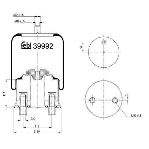 febi bilstein 39992 Air Spring with steel piston, pack of one