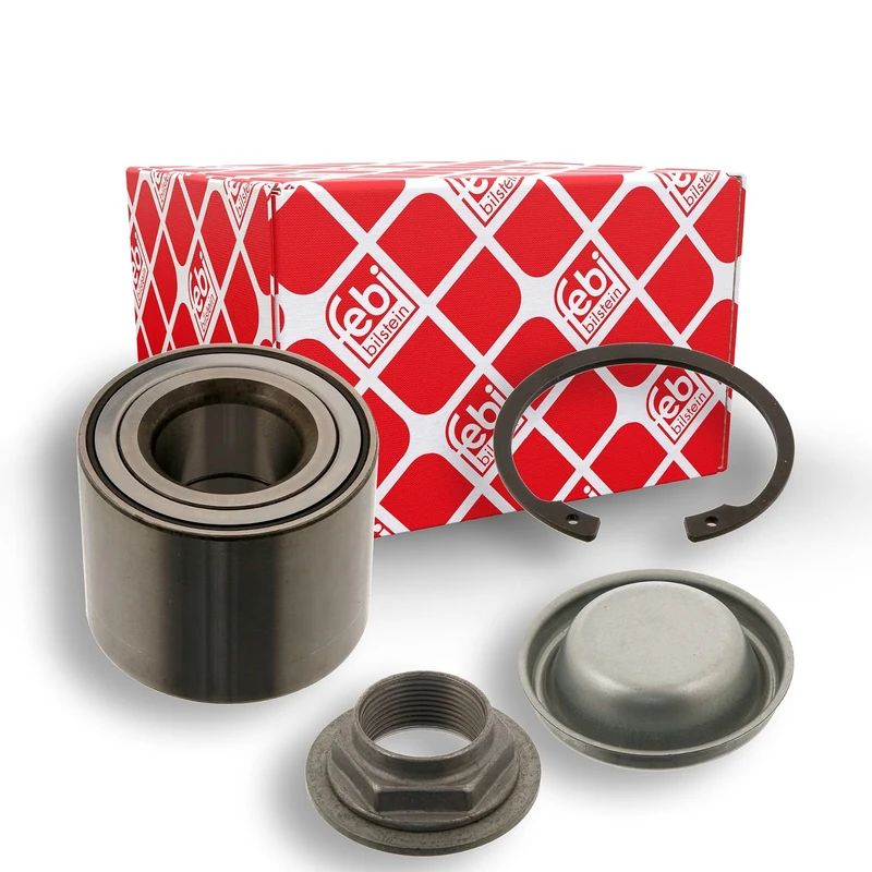 febi bilstein 40014 Wheel Bearing Kit with axle nut, circlip and dust cap, pack of one - Image 1