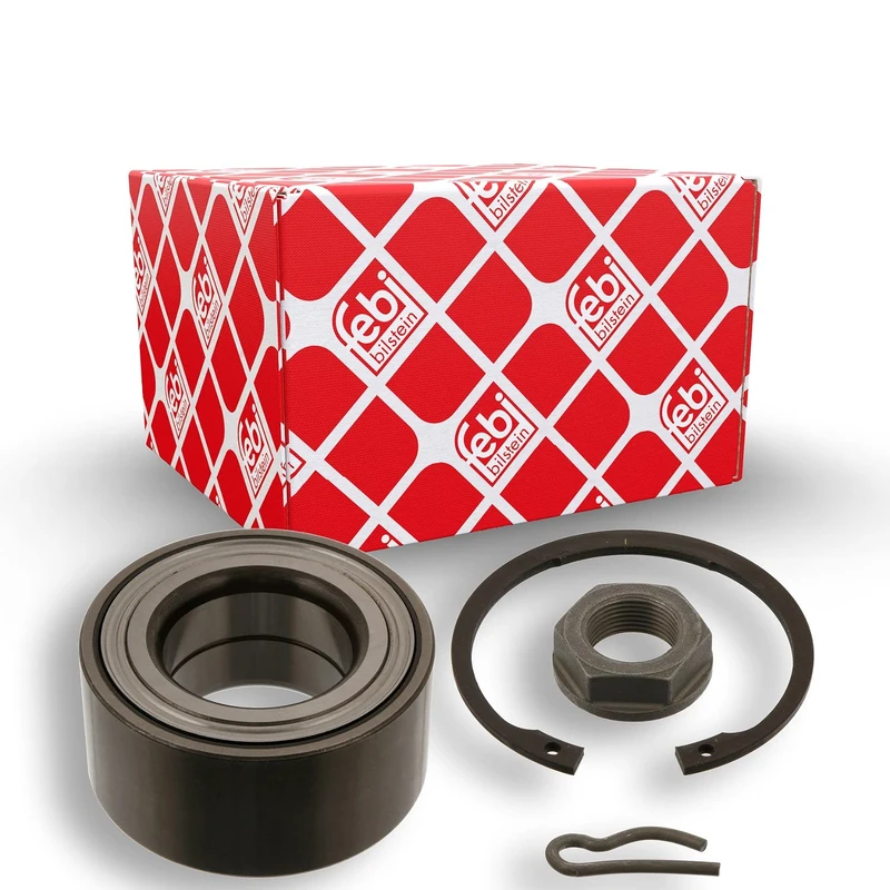 febi bilstein 40015 Wheel Bearing Kit with axle nut, circlip and cotter pin, pack of one