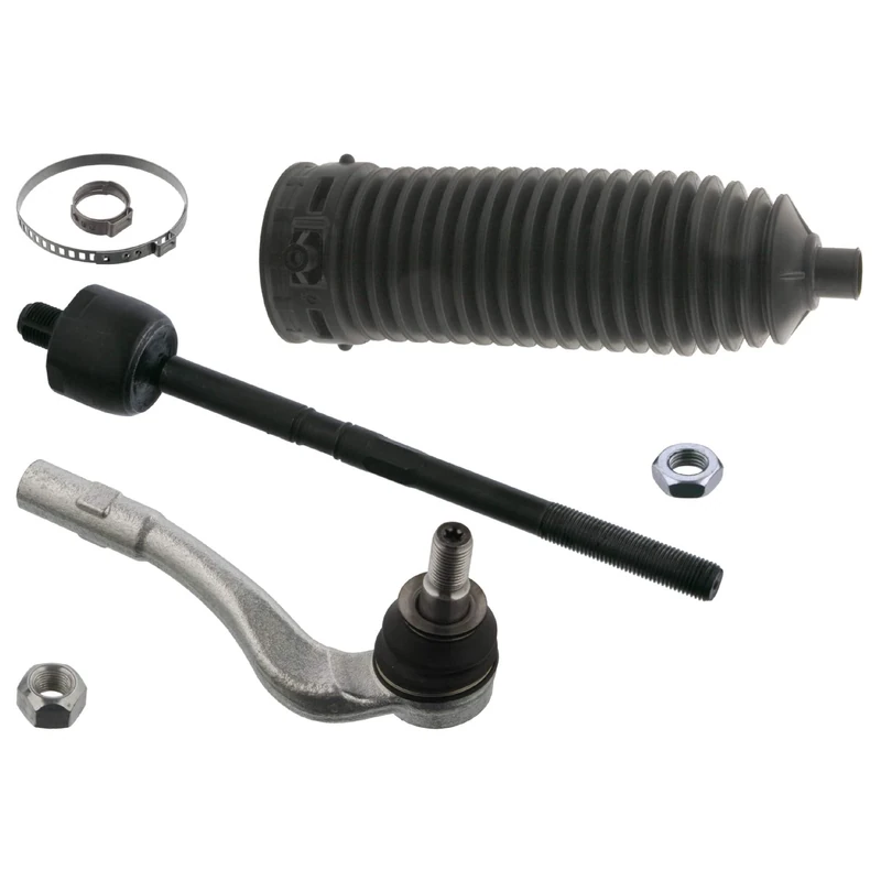 febi bilstein 40167 Tie Rod with end fitting, boot, and additional parts, pack of one