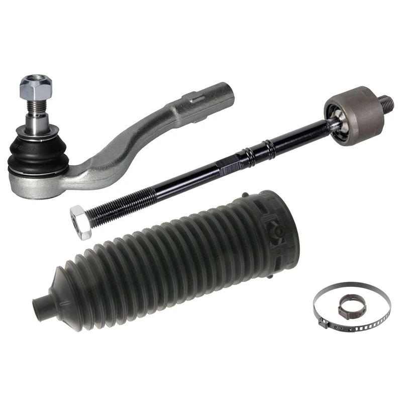 febi bilstein 40166 Tie Rod with end fitting, boot, and additional parts, pack of one