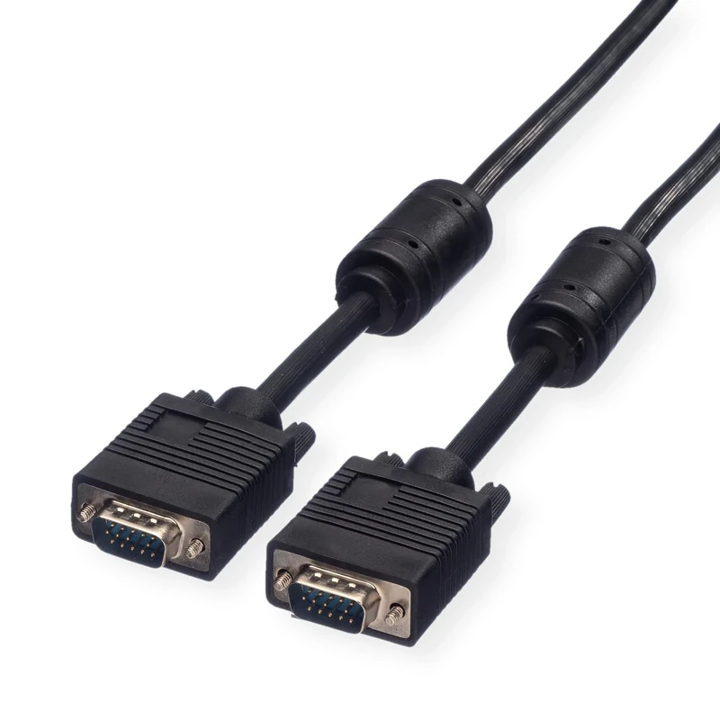 Roline HQ VGA Cable + Ferrite, HD15, M/M, 15.0 m