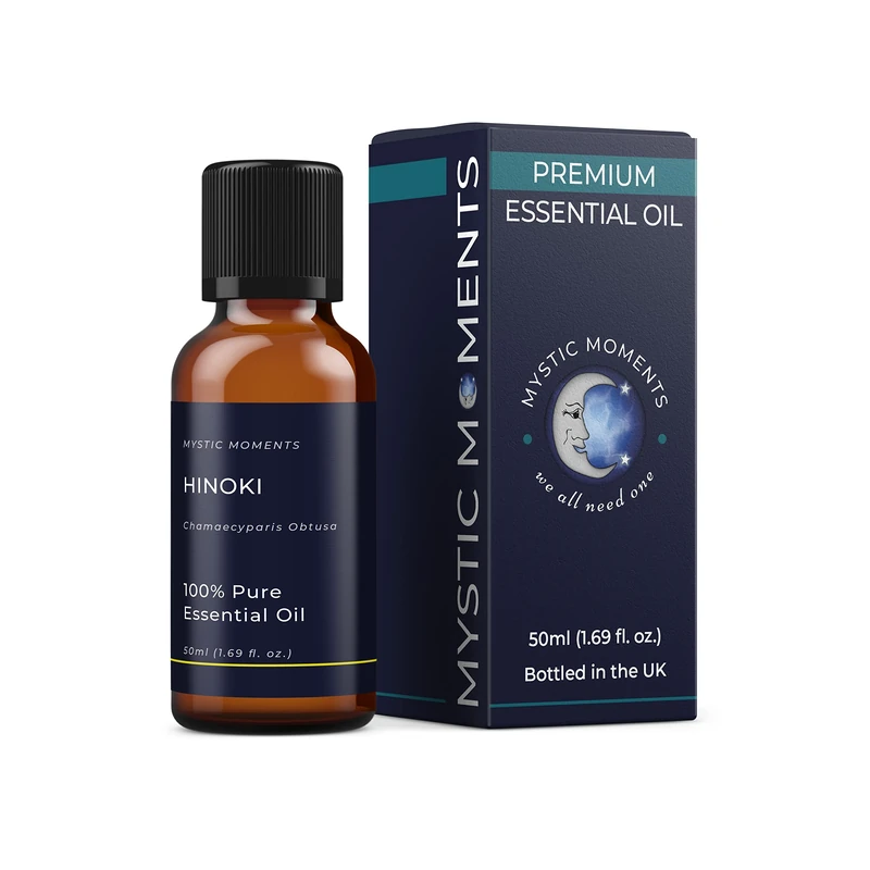 Mystic Moments | Hinoki Essential Oil 50ml - Pure & Natural Oil for Diffusers, Aromatherapy & Massage Blends Vegan GMO Free
