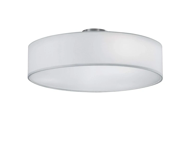 Trio Ceiling Light in Matt Nickel and White Fabric, Durchmesser: 50cm