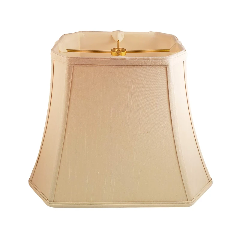 Royal Designs Rectangle Cut Corner Lamp Shade, Beige, (5 x 6.5) x (8 x 12) x 10