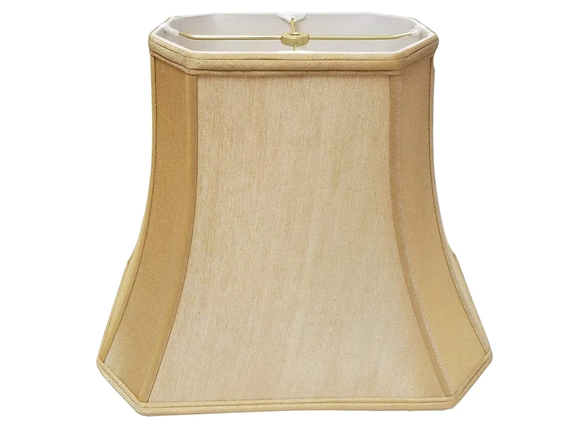 Royal Designs Rectangle Cut Corner Lamp Shade, Antique Gold, (7 x 10) x (12.25 x 18) x 13.25