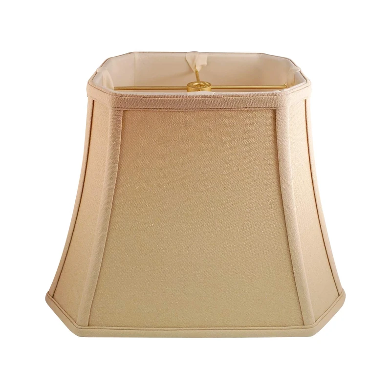 Royal Designs Rectangle Cut Corner Lamp Shade, Linen Beige, (5 x 6.5) x (8 x 12) x 10