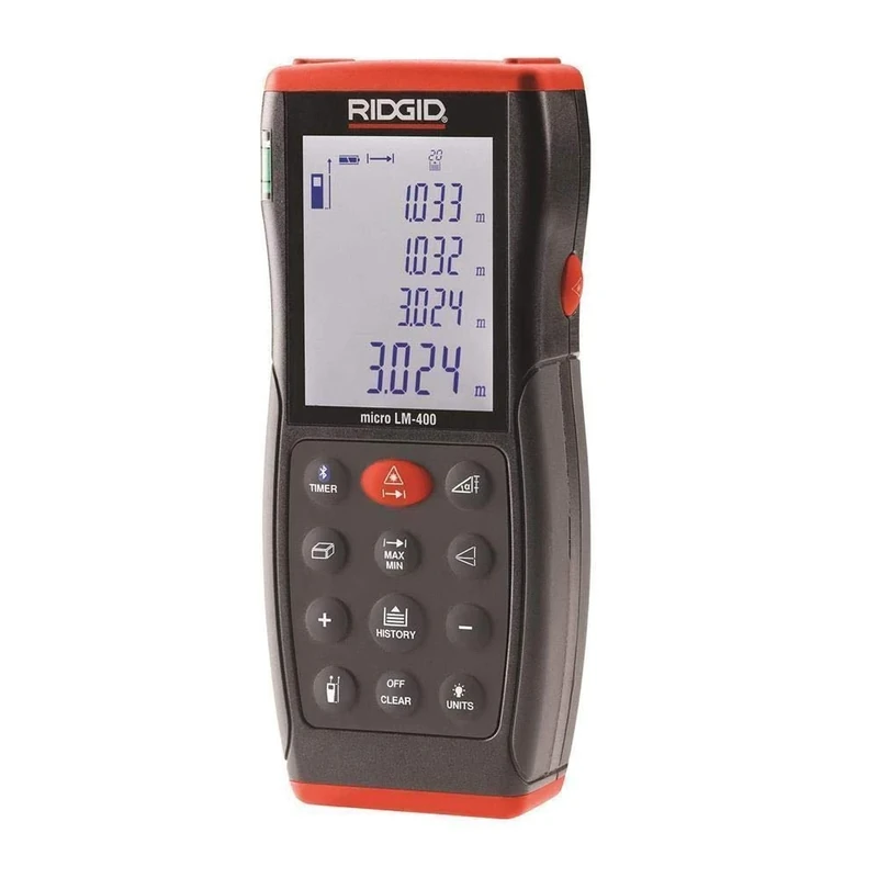 RIDGID 36813 Model Micro LM-400 Advanced Laser Distance Meter, Bluetooth Connectivity, iOS and Android Compatible Apps Available