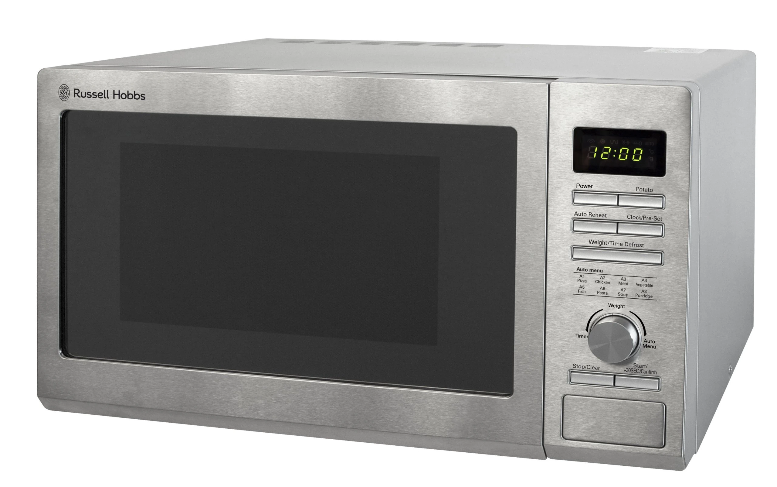 Russell Hobbs RHM2563 Digital 900W Solo Microwave, Stainless Steel, 25 l