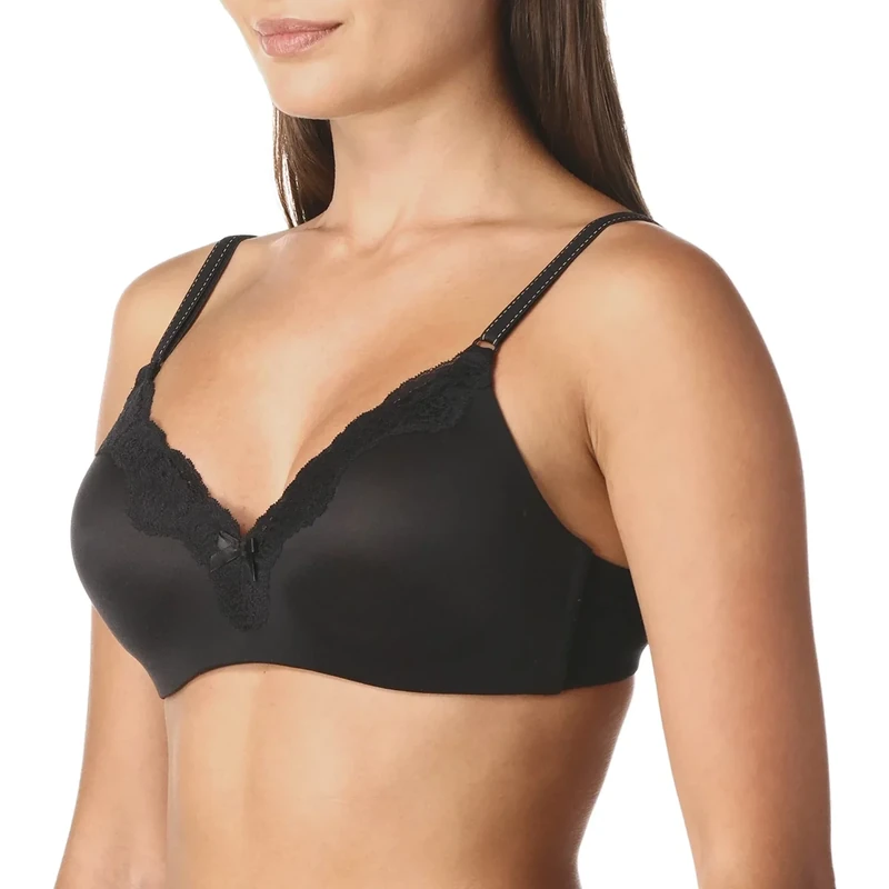 Maidenform Women's Comfort Devotion - Demi Everyday Bra, Black (Bk W/Bdb), 32A