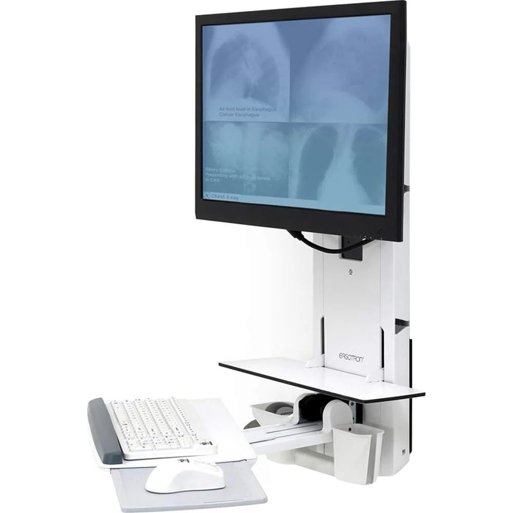 Ergotron StyleView Sit-Stand Vertical Lift, Patient Room - Wall mount for LCD display/keyboard/mouse/bar code scanner - white - screen size: 24"