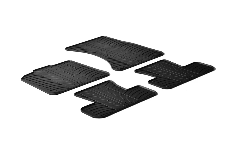 Gledring Rubber car mats set LHD compatible with Audi Q5 2008-2016 (T profile 4-pieces + mounting clips)
