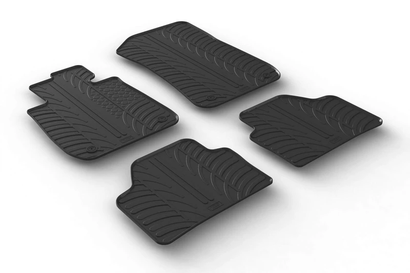 Gledring Rubber car mats set LHD compatible with BMW X1 2009-2015 (T profile 4-pieces + mounting clips)