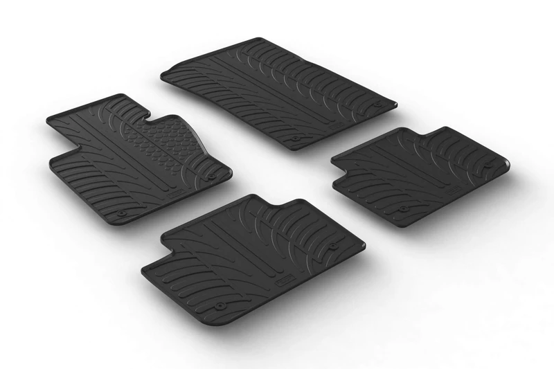 Gledring Rubber car mats set LHD compatible with BMW X3 2004-2010 (T profile 4-pieces + mounting clips)