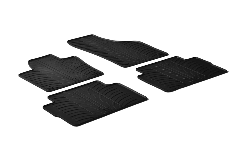 Gledring Rubber car mats set LHD compatible with Volkswagen Sharan 2010- / Seat Alhambra 5 doors 2010- (T profile 4-pieces + mounting clips)