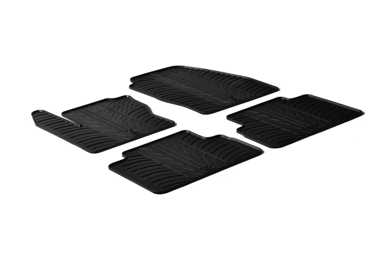 Gledring Rubber car mats set LHD compatible with Ford C-Max 2010-2014 (T profile 4-pieces + mounting clips)